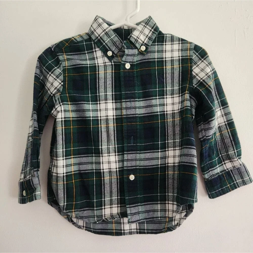 Ralph Lauren Performance Button Down Flannel Size 18 Months